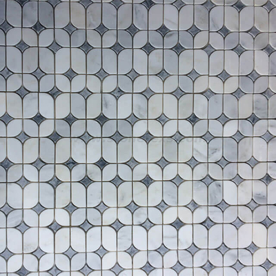 Azulejos de mosaico Patrón de estrella blanco y gris