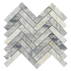 Calacatta Bluette Marble Honed Herringbone Mosaic Mosaico