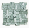 Azulejos de mosaico de mármol verde Matiaca para protector contra salpicaduras