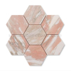 Azulejo de mosaico hexagonal de 5 pulgadas pulido de mármol rosa noruego